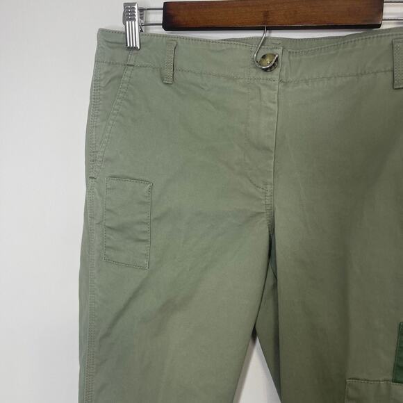 Ann Taylor Loft women's size 8 khaki loden green pants chinos patch detail trend - Picture 4 of 13